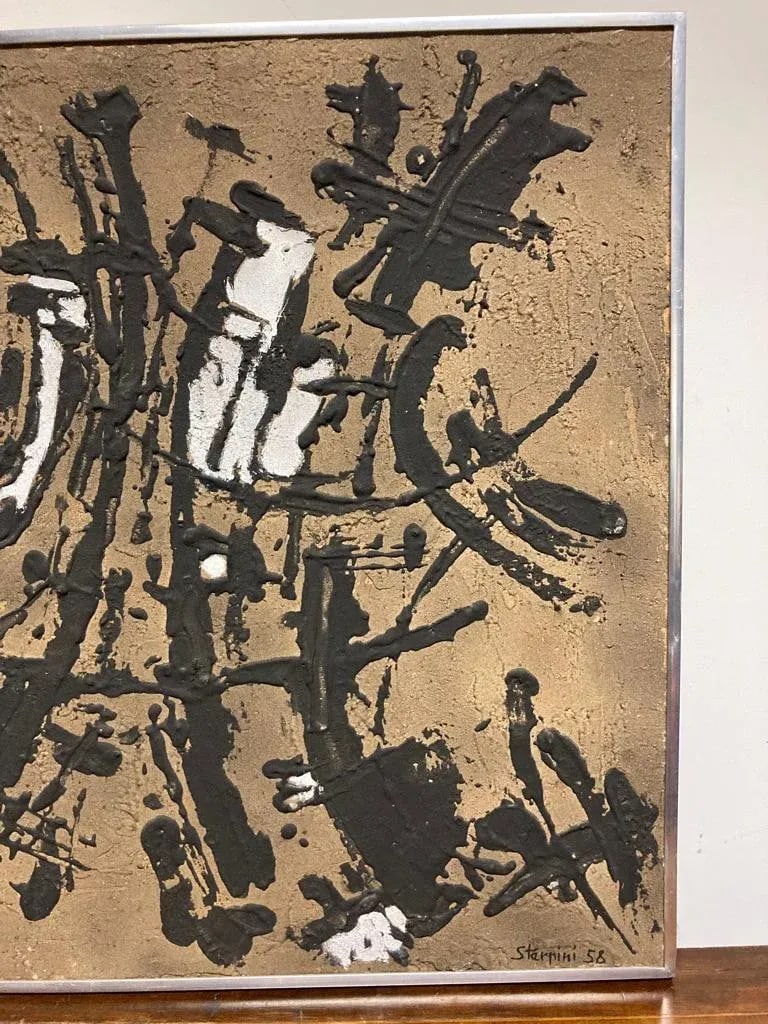 Italian Abstract Expressionist Painting by Ugo Sterpini, Signed and Dated 1958 - 8