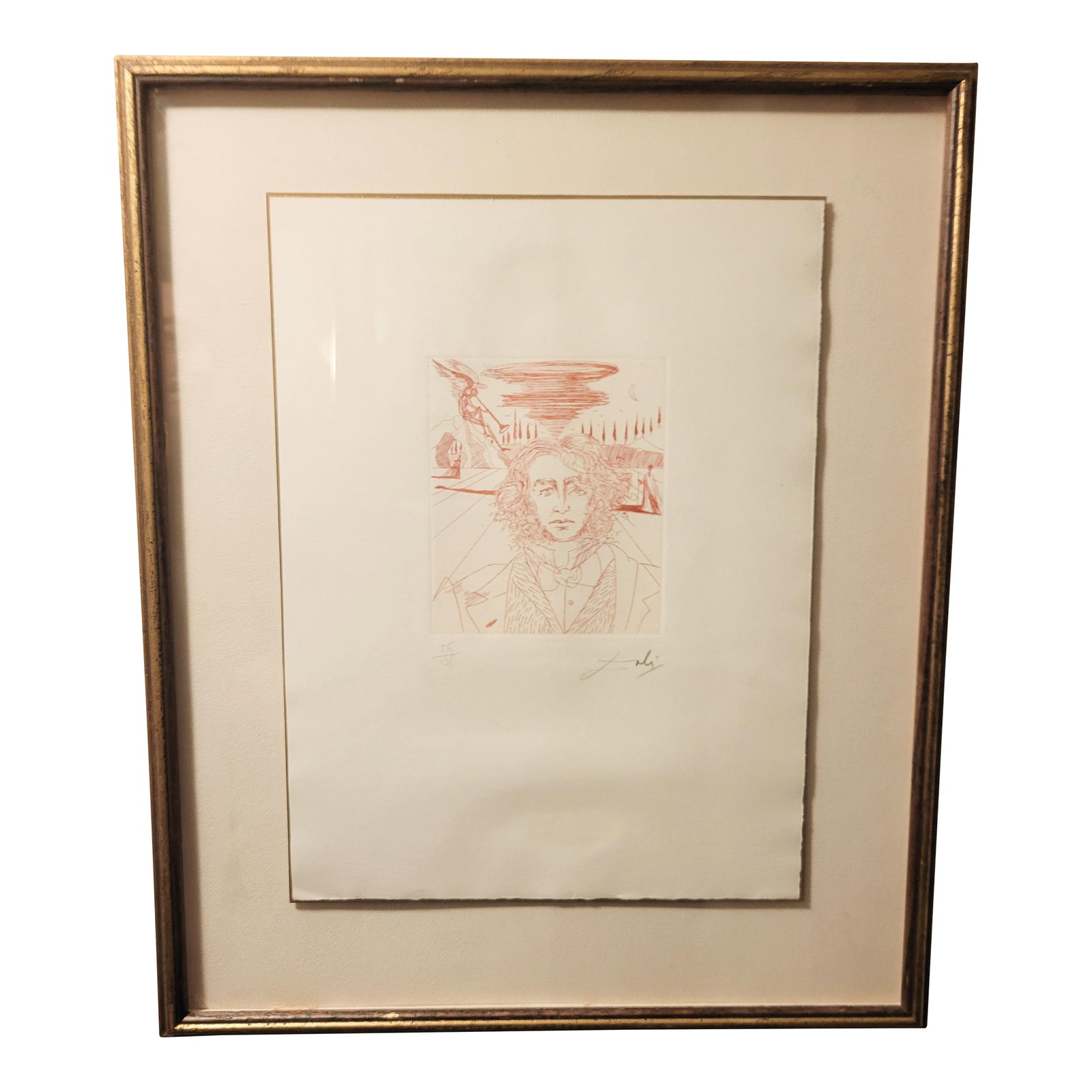 Henry Wadsworth Longfellow, Etching by Salvador Dali, Framed, with COA (1 of 6)