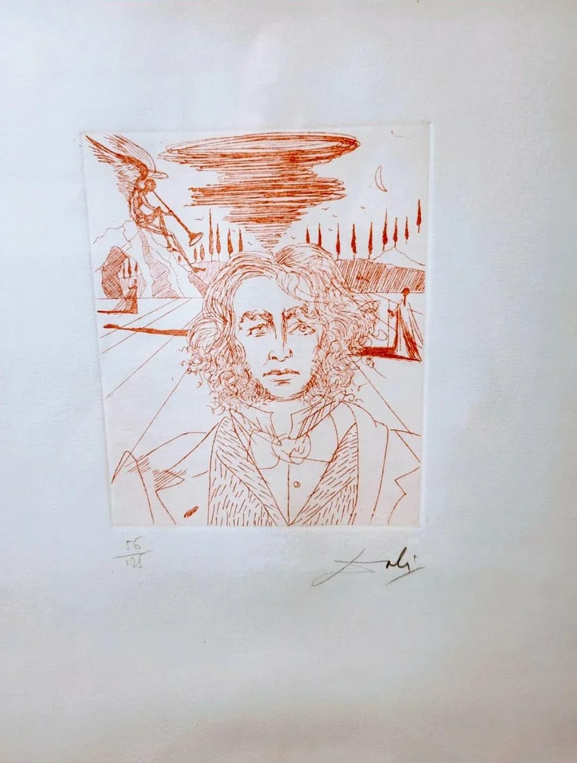 Henry Wadsworth Longfellow, Etching by Salvador Dali, Framed, with COA - 2