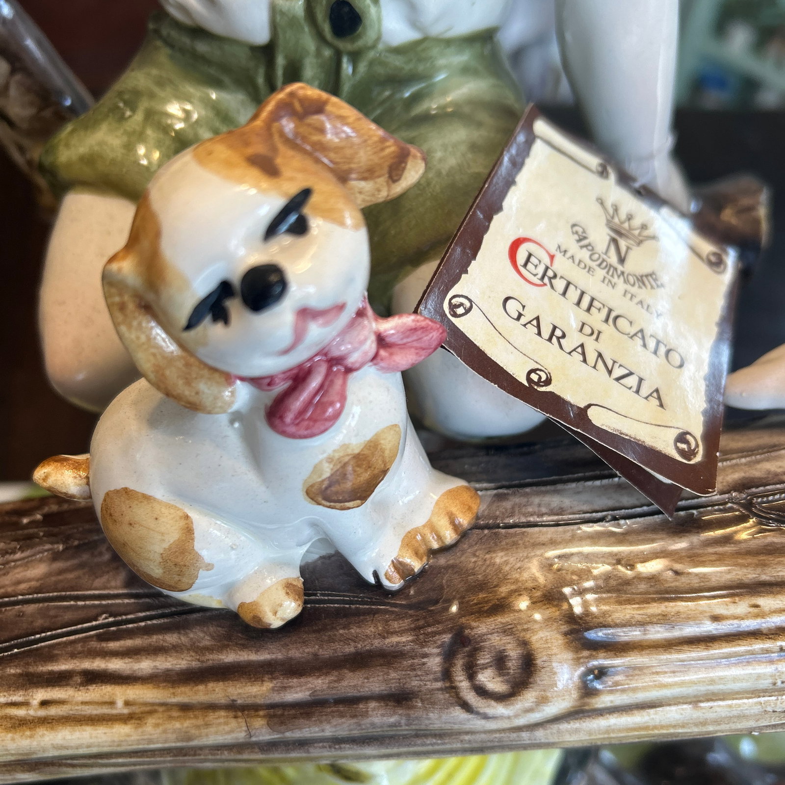 Large Capodimonte Porcelain Figural Sculpture of Children and Dog on Seesaw Mid to Late 20th Century - 4