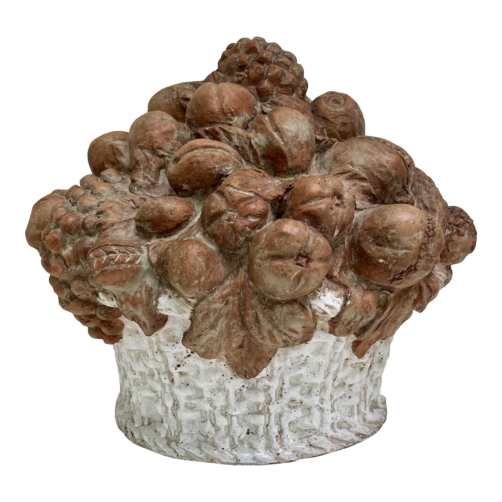19th Century French Terracotta Fruit Basket Centerpiece Sculpture (1 of 12)