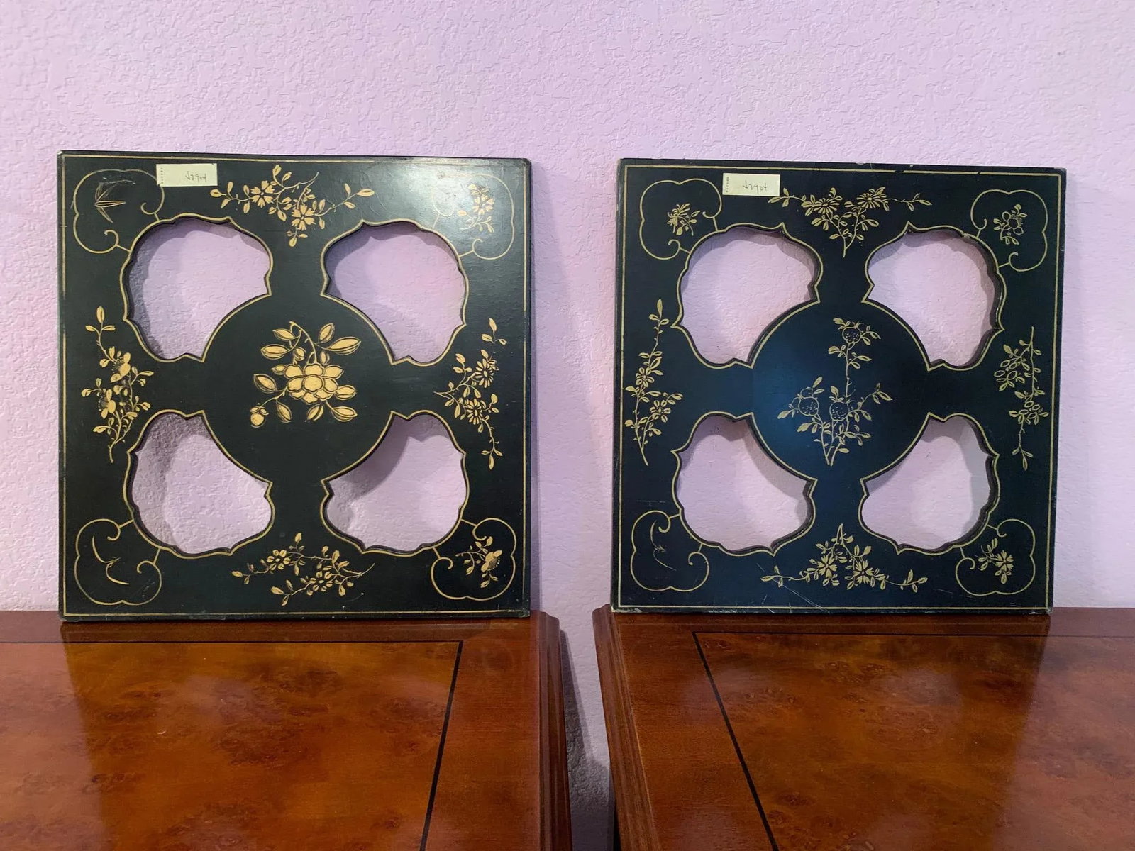 Coromandel Lacquer Carved Qing Dynasty Period Panels - A Pair - 2