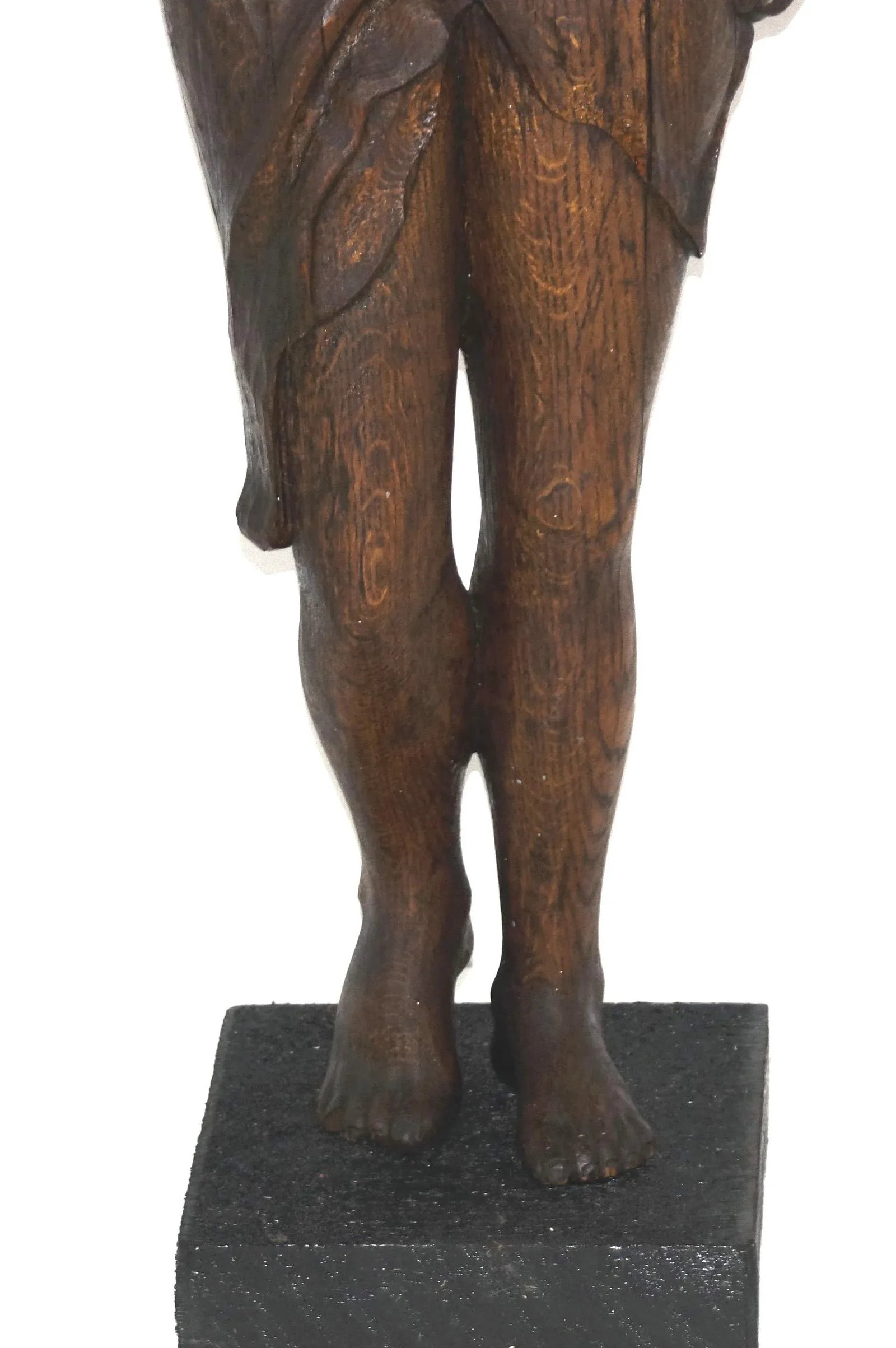 Antique Carved Wood Caryatid Newel Post - or Column in Female Form - 3