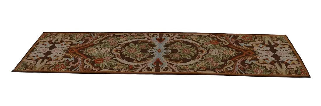 3'x12' Handwoven Bessarabian Kilim Runner Rug | Floral Motif Wool Kilim - 3