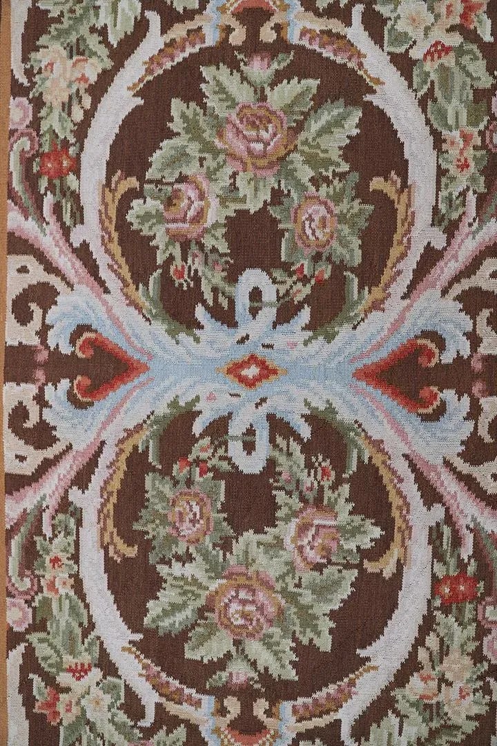 3'x12' Handwoven Bessarabian Kilim Runner Rug | Floral Motif Wool Kilim - 7