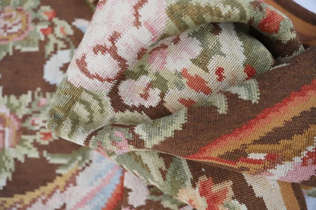 3'x12' Handwoven Bessarabian Kilim Runner Rug | Floral Motif Wool Kilim - 9