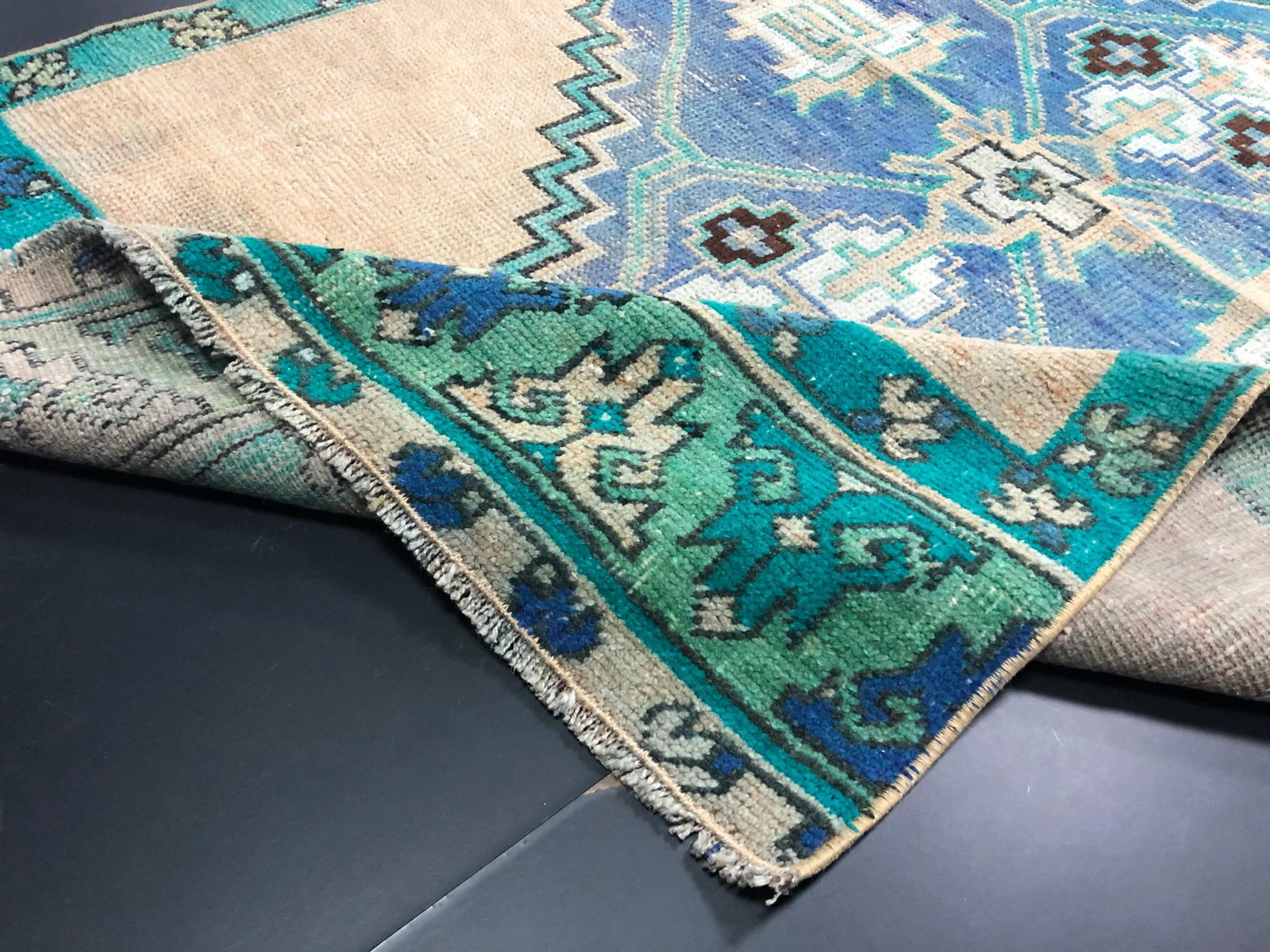 Vintage Turkish Anatolian Handmade Wool Runner Rug - 10