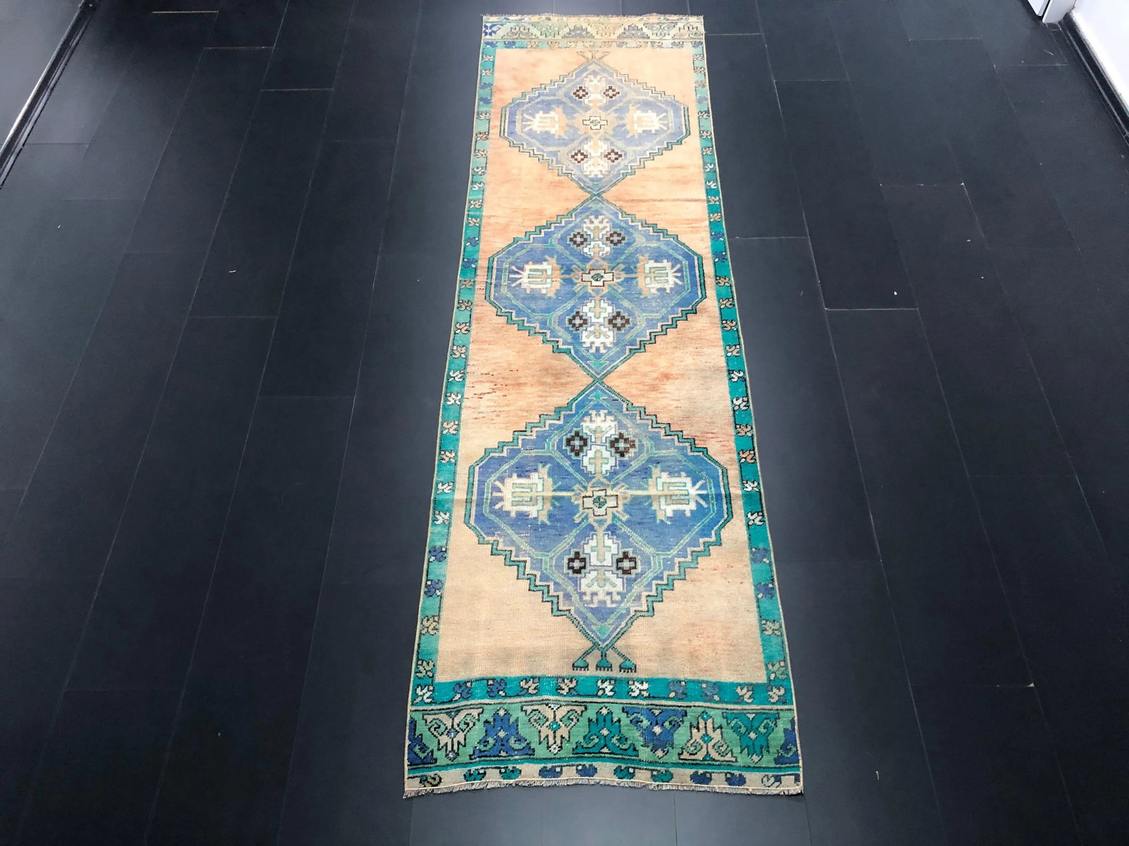 Vintage Turkish Anatolian Handmade Wool Runner Rug - 11