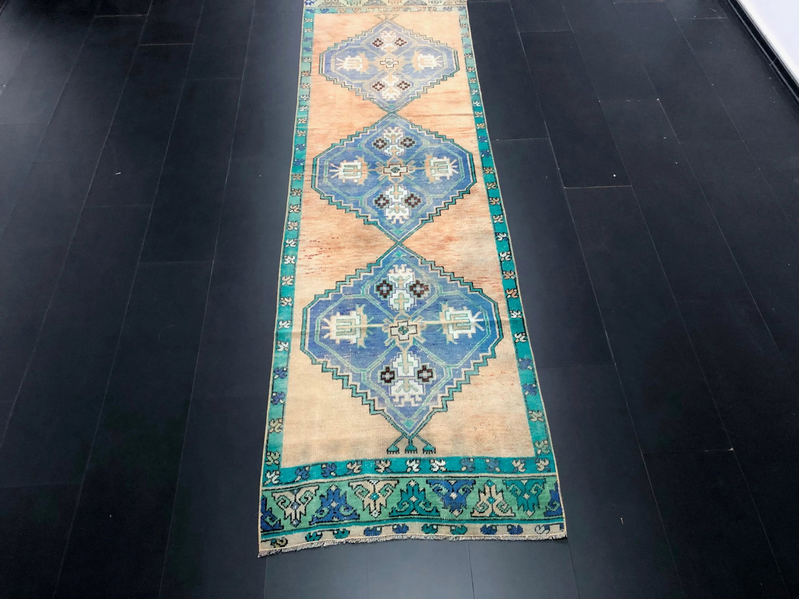 Vintage Turkish Anatolian Handmade Wool Runner Rug - 2