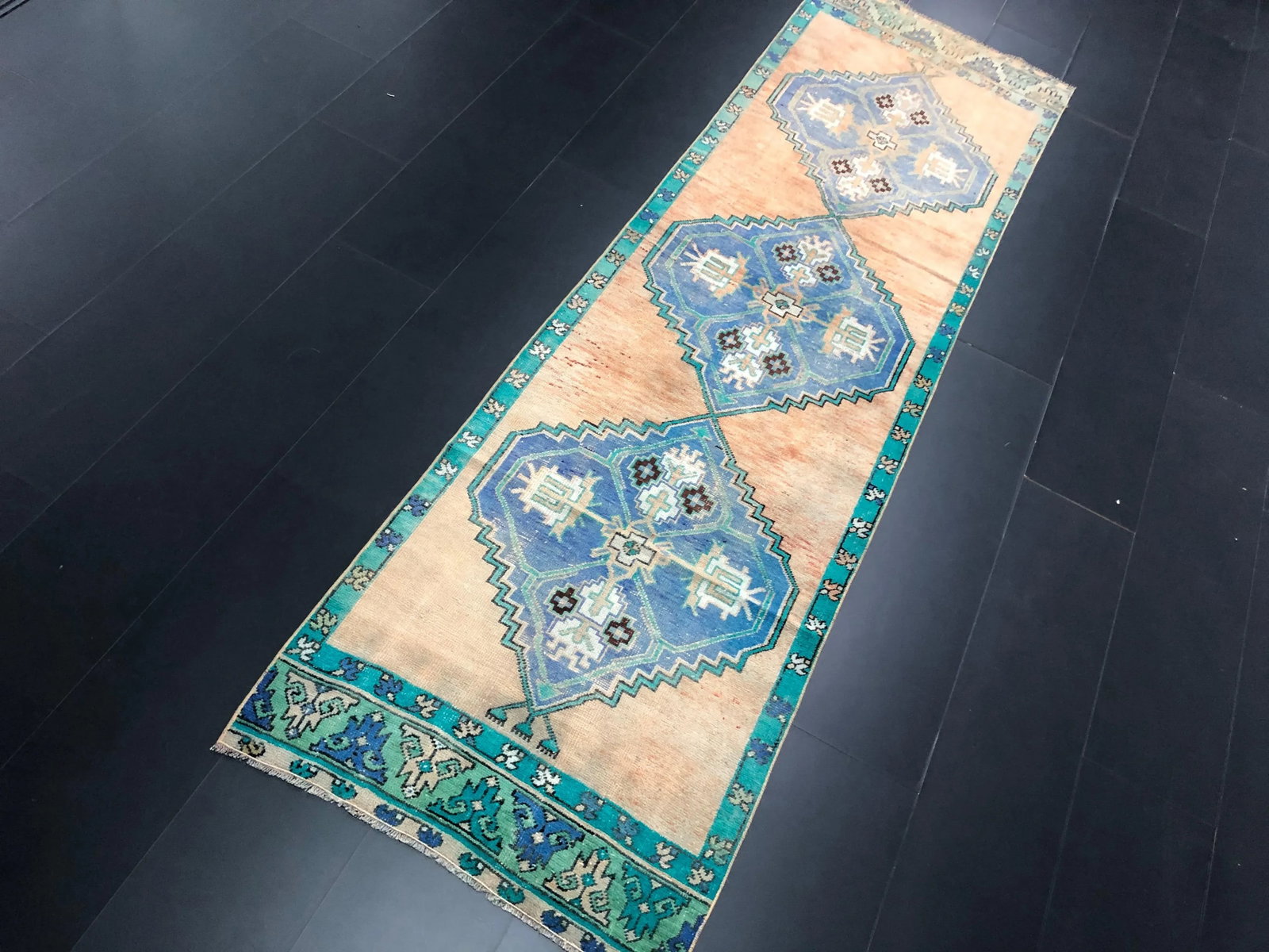 Vintage Turkish Anatolian Handmade Wool Runner Rug - 3