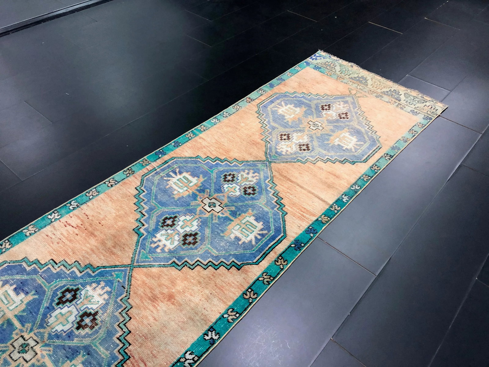 Vintage Turkish Anatolian Handmade Wool Runner Rug - 5