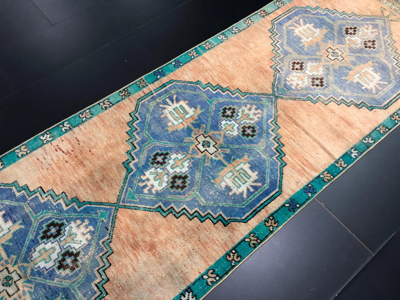 Vintage Turkish Anatolian Handmade Wool Runner Rug - 6