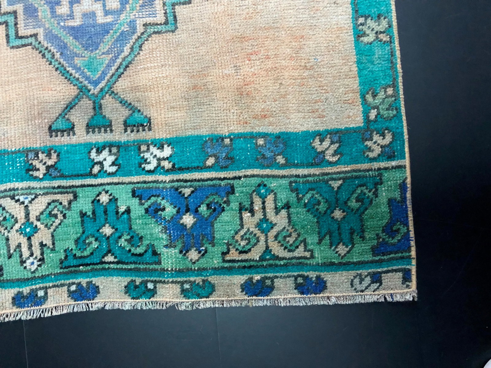 Vintage Turkish Anatolian Handmade Wool Runner Rug - 9