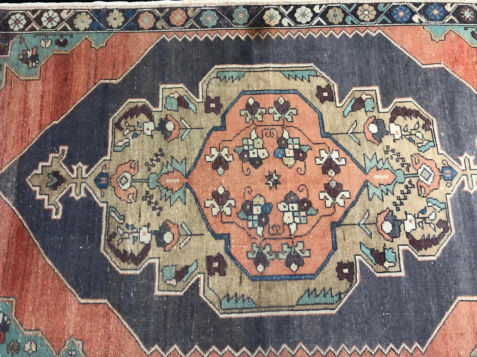 Vintage Turkish Oushak Wool Rug - 8