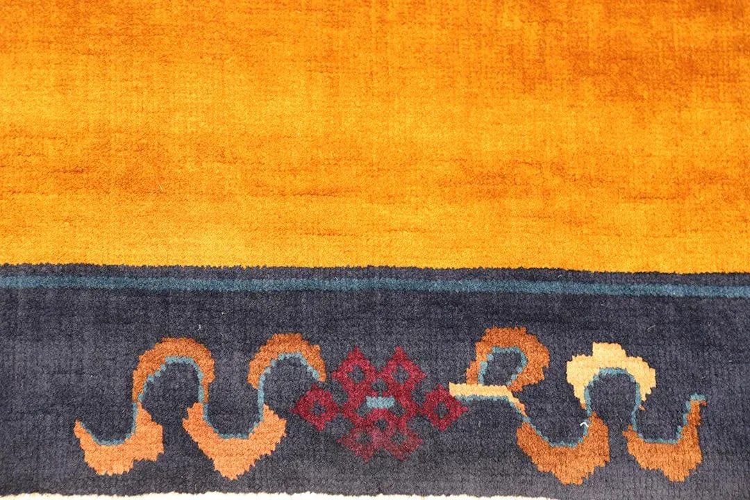 3'x5' Vintage Chinese Art Deco Rug | Gold Rug | Vintage Deco Rug - 7