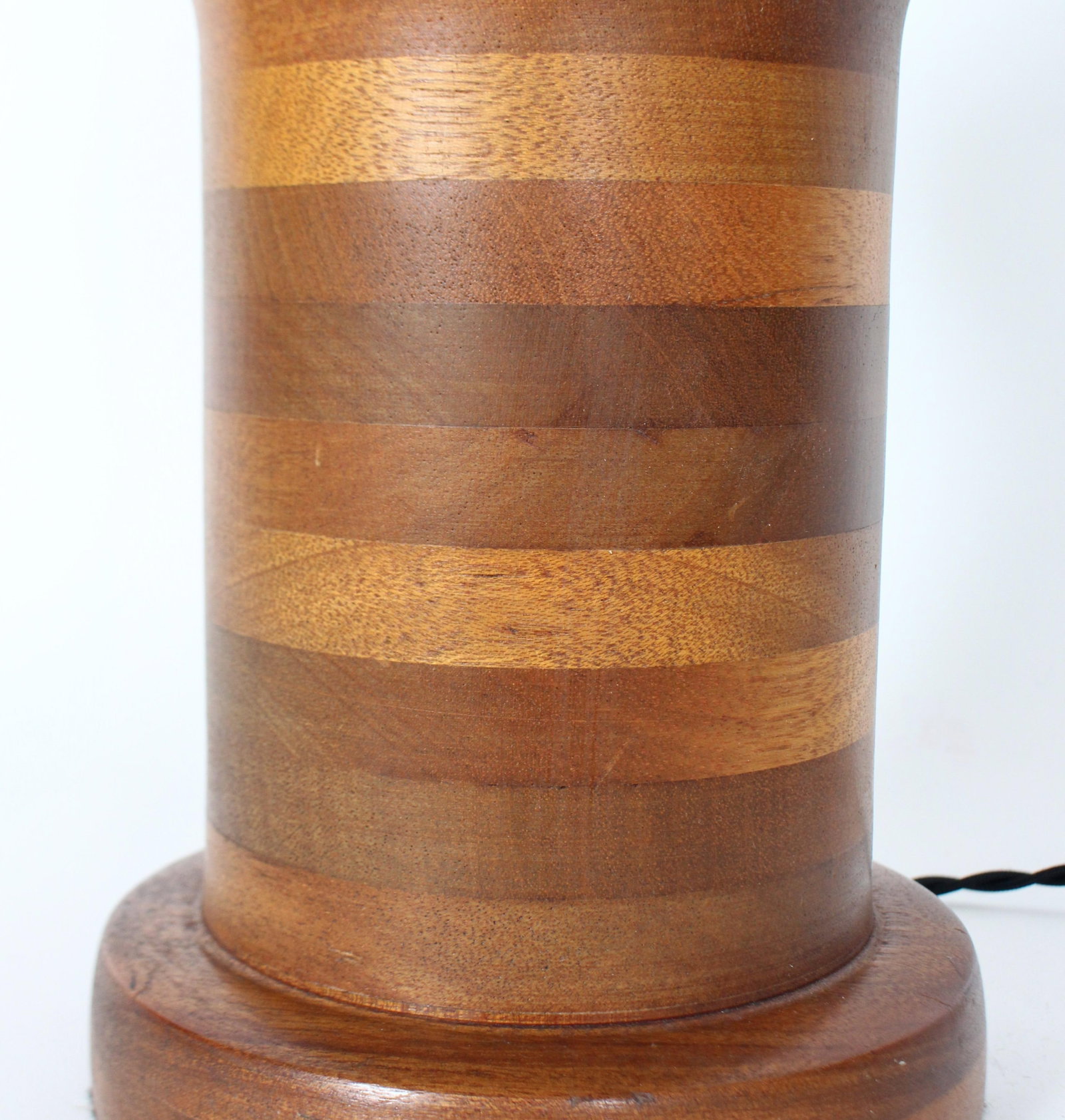 Ginger Jar Table Lamp in Stacked Mixed Hardwood, 1970's - 10