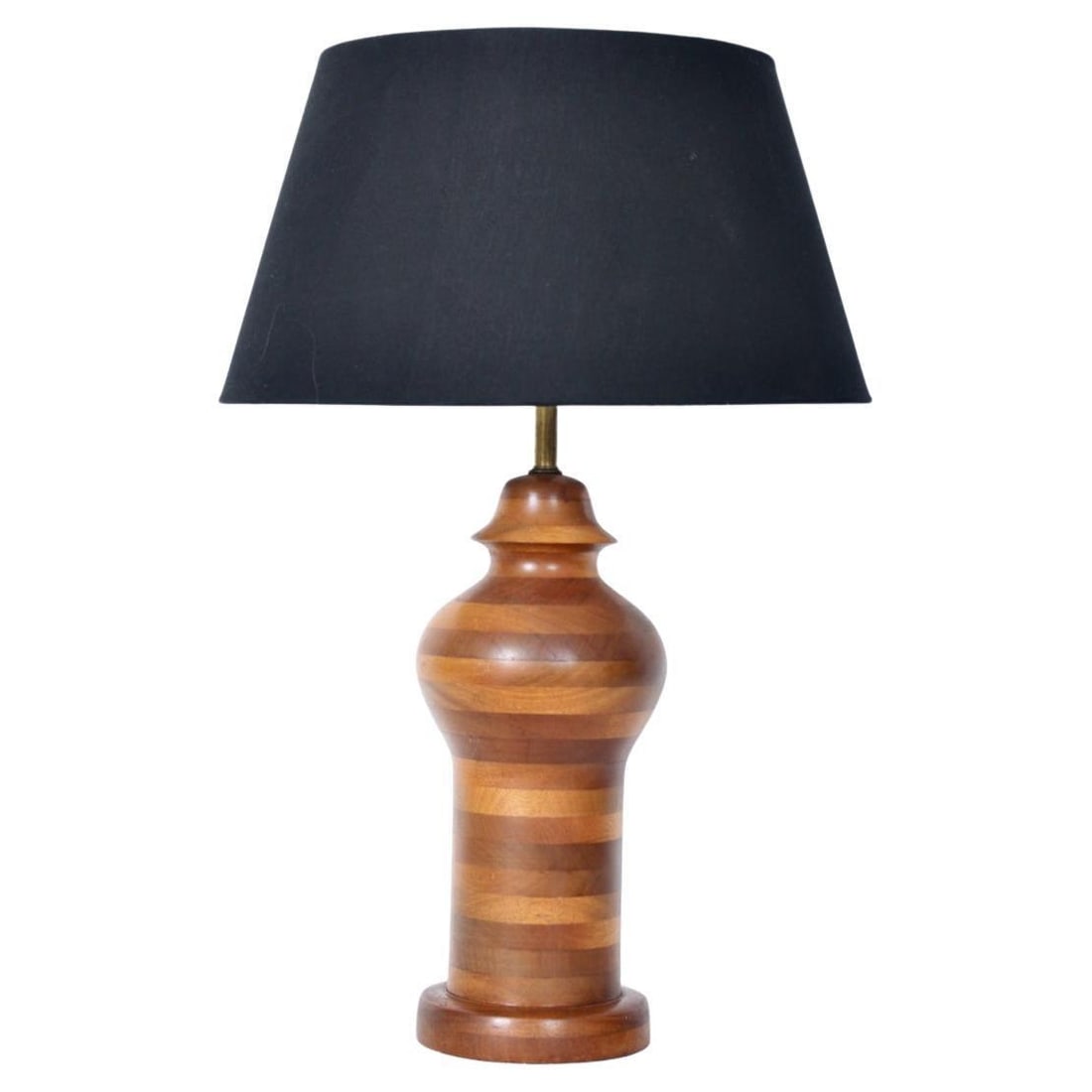 Ginger Jar Table Lamp in Stacked Mixed Hardwood, 1970's - 2