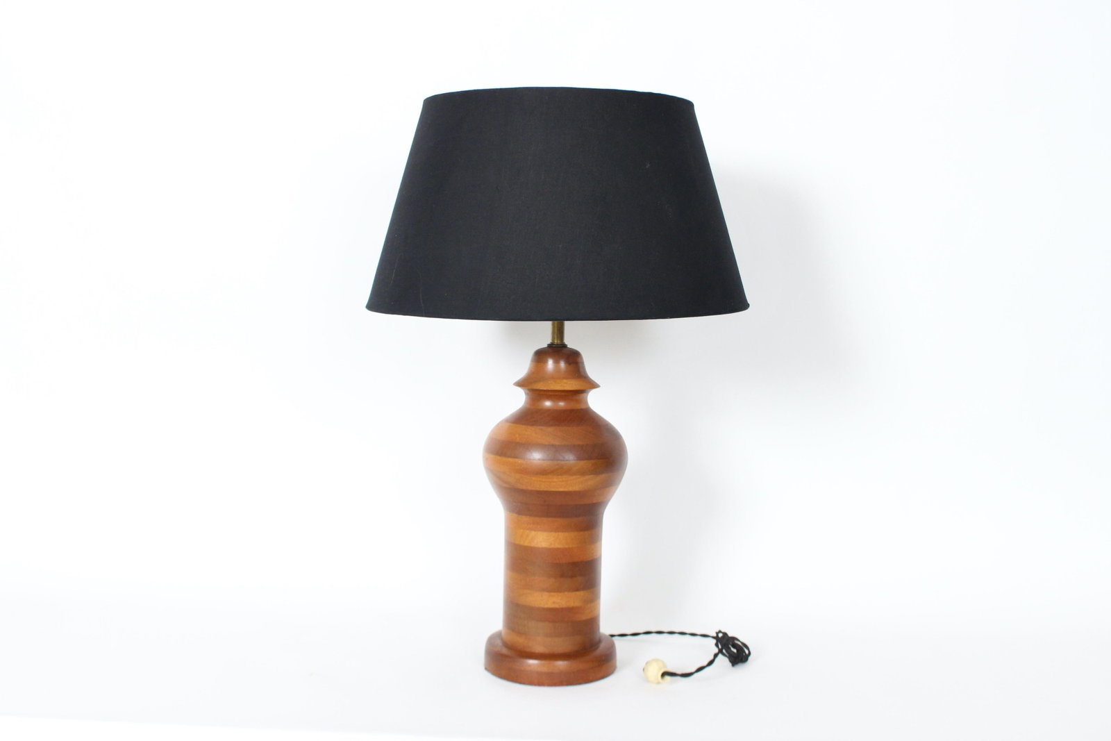 Ginger Jar Table Lamp in Stacked Mixed Hardwood, 1970's - 4