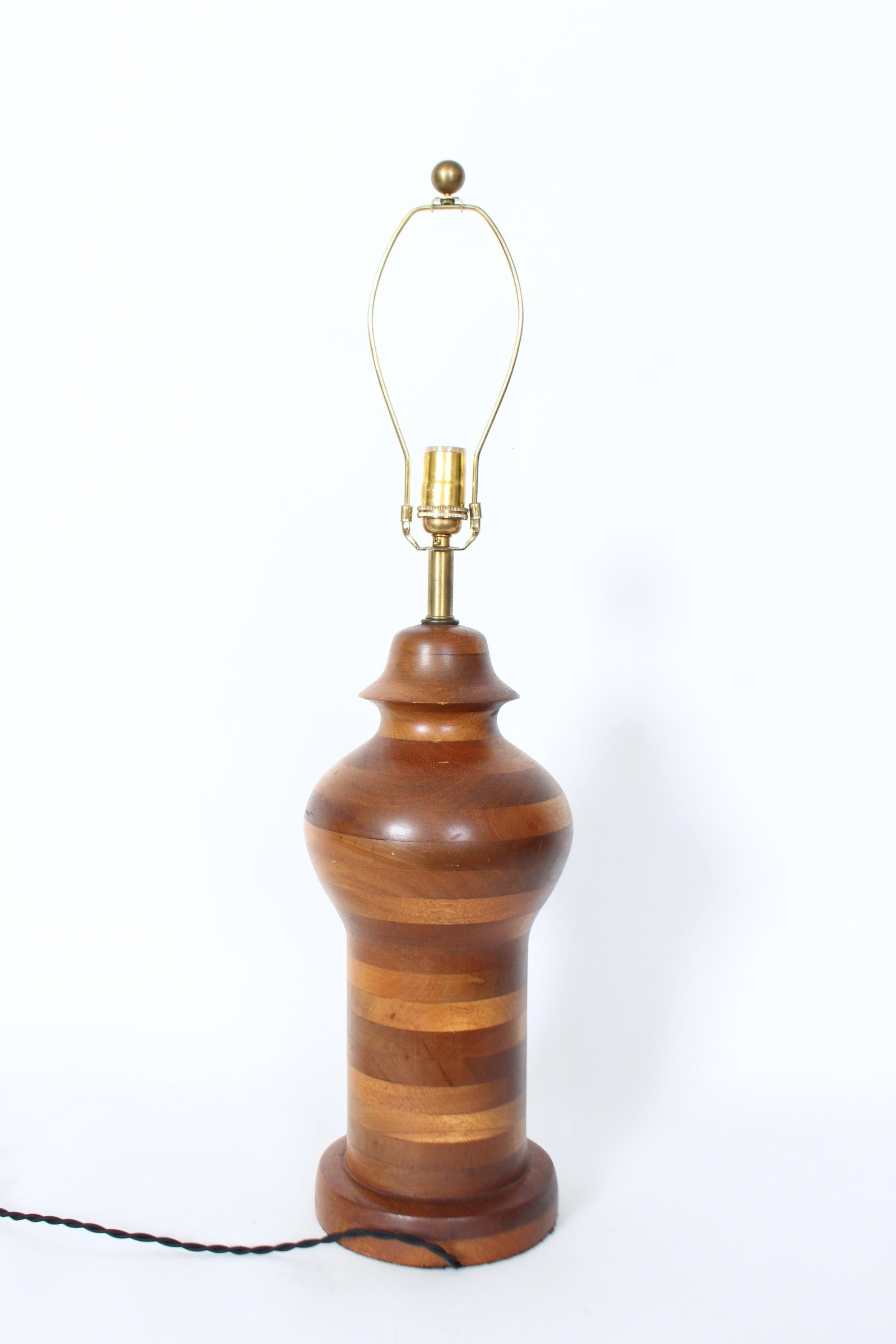 Ginger Jar Table Lamp in Stacked Mixed Hardwood, 1970's - 7
