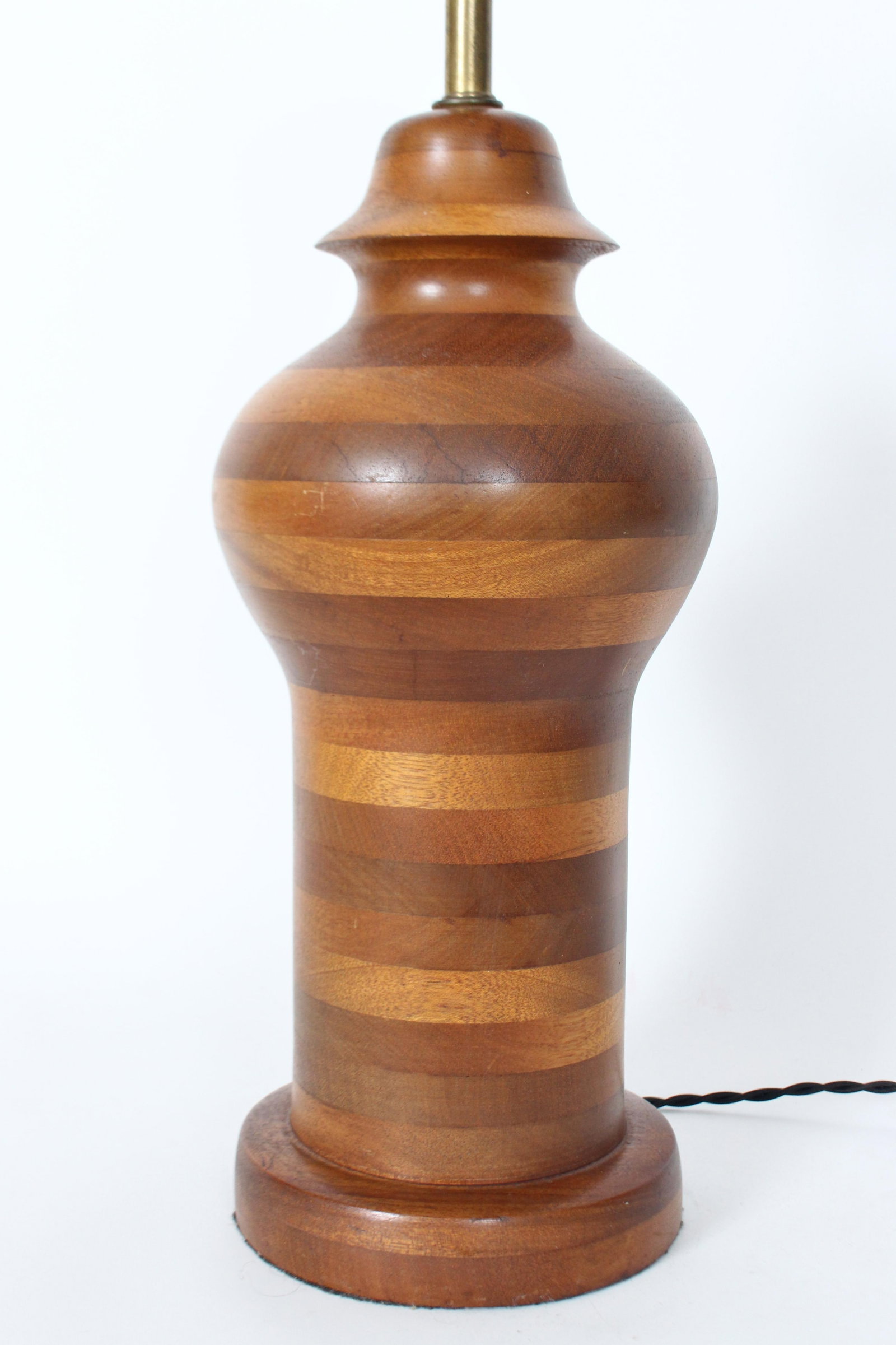 Ginger Jar Table Lamp in Stacked Mixed Hardwood, 1970's - 8