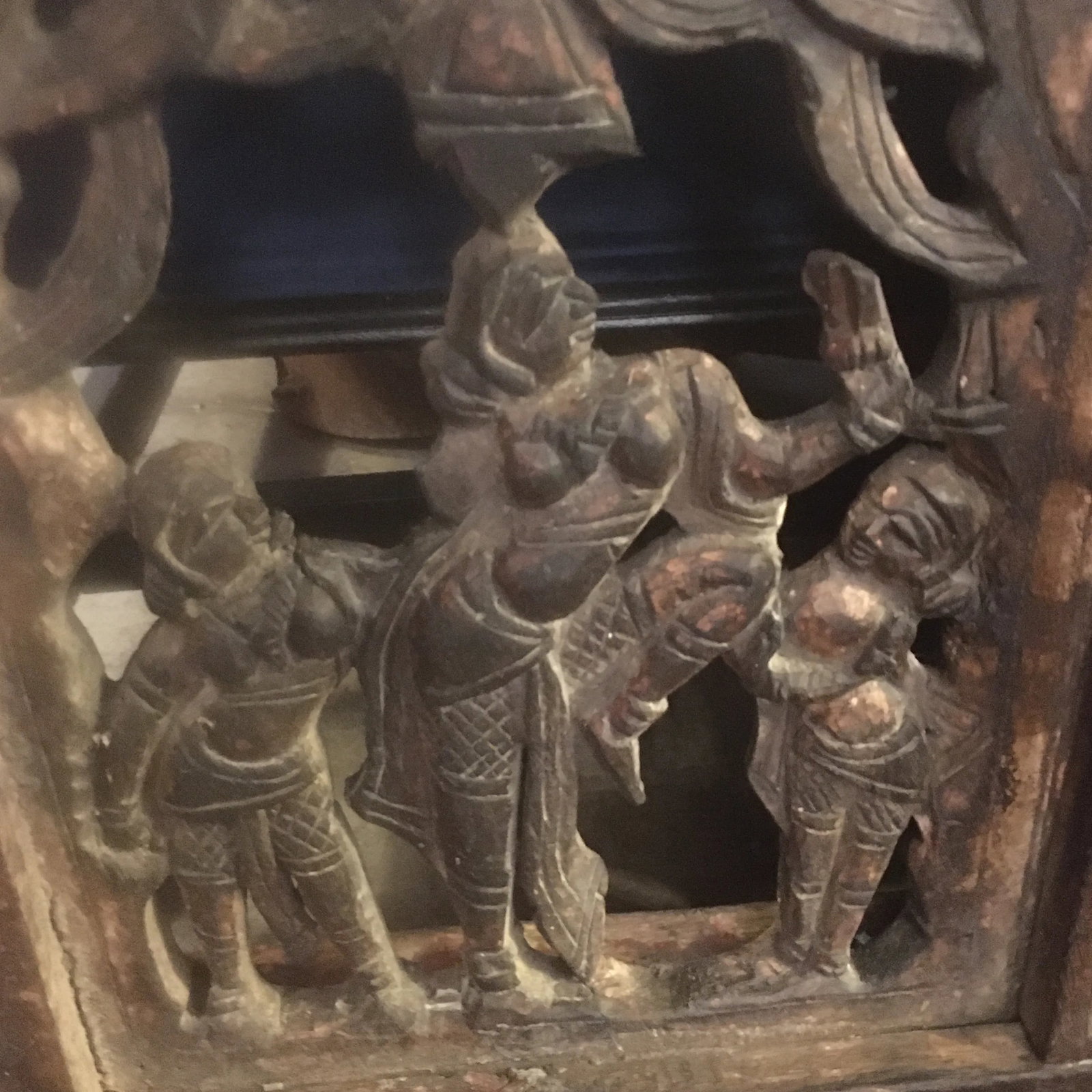 Antique Carved Wooden Temple Wall Ornament - 10