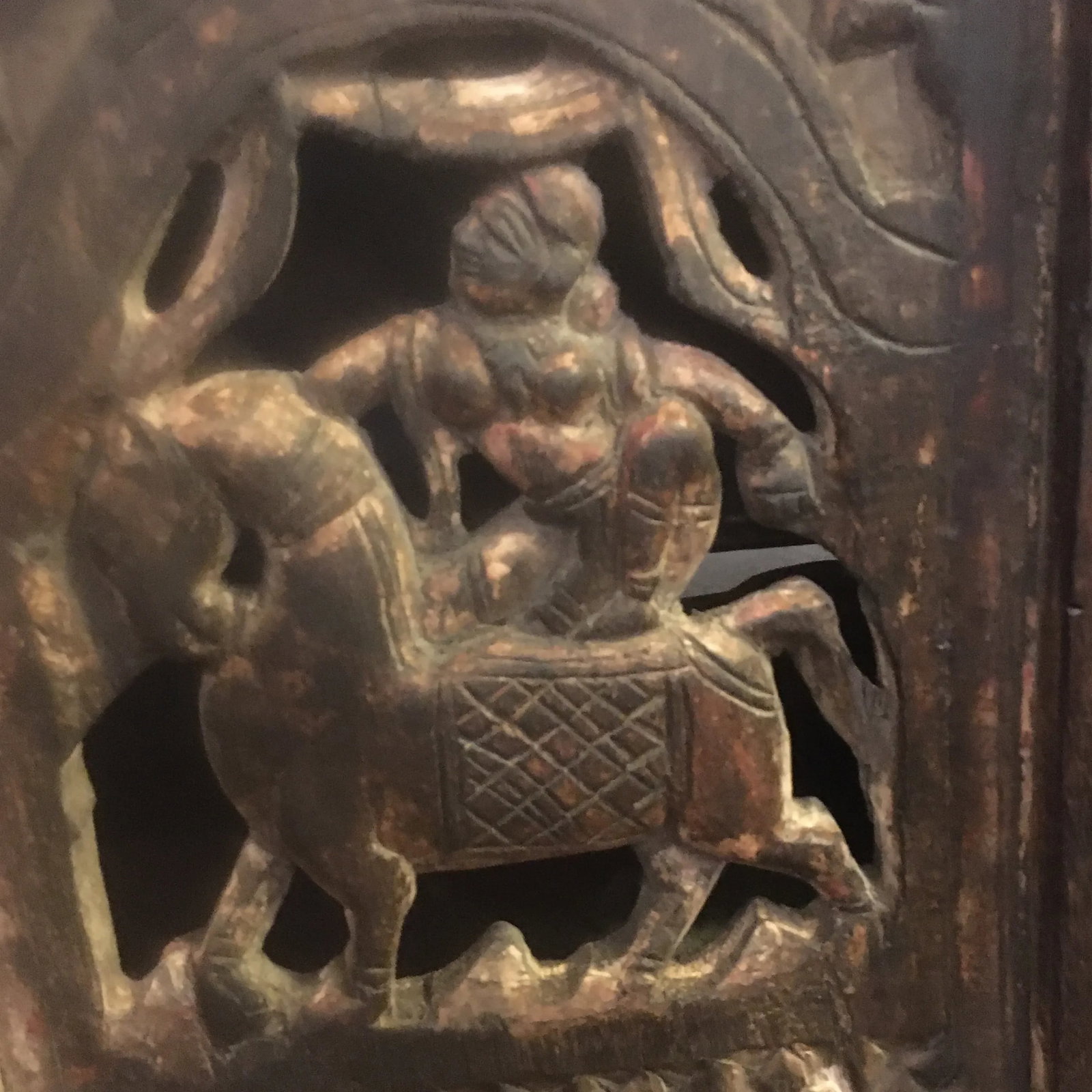 Antique Carved Wooden Temple Wall Ornament - 11