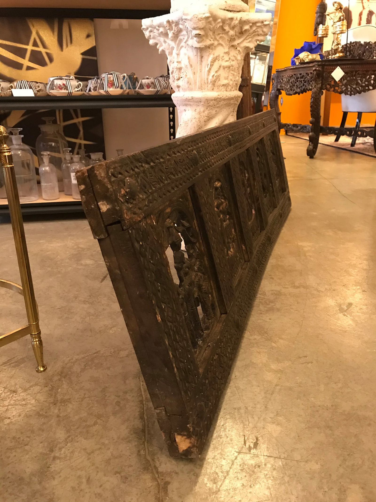 Antique Carved Wooden Temple Wall Ornament - 7
