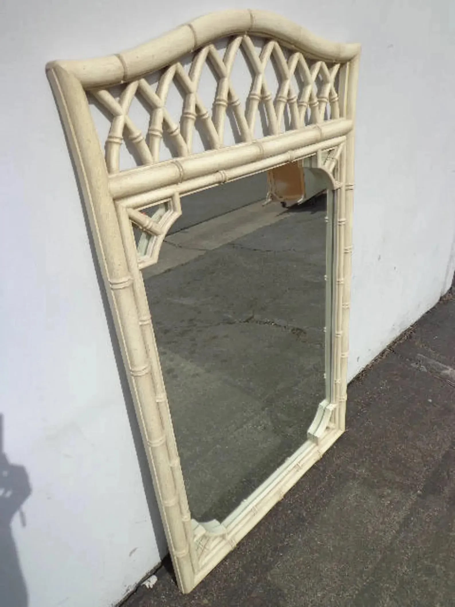 Vintage Thomasville Allegro Faux Bamboo Wall Mirror - 2