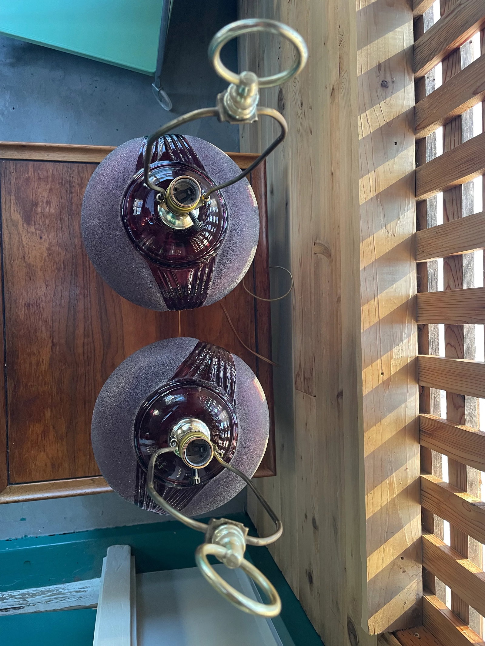 Vintage Heyco Art Deco Amethyst Table Lamps - a Pair - 8