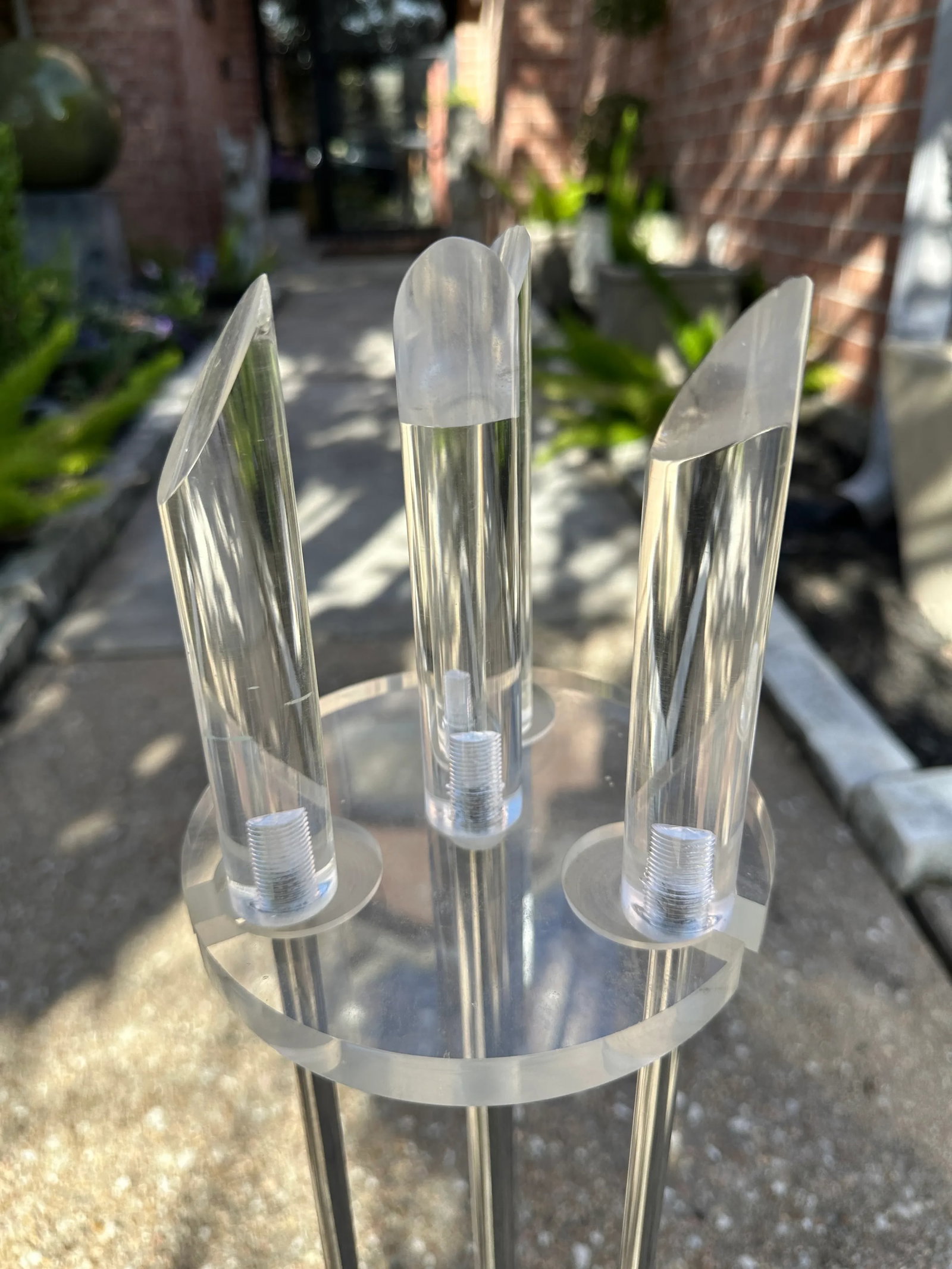 Hollywood Regency Mid-Century Modern Lucite & Chrome Fireplace Tool Set - 3