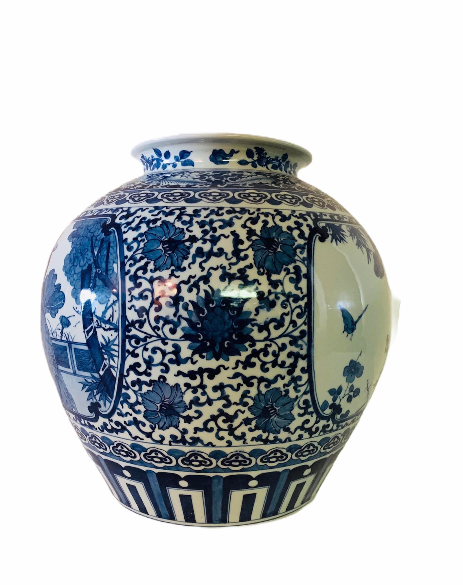 Vintage Large Cobalt Blue Chinese Porcelain Vase - 2