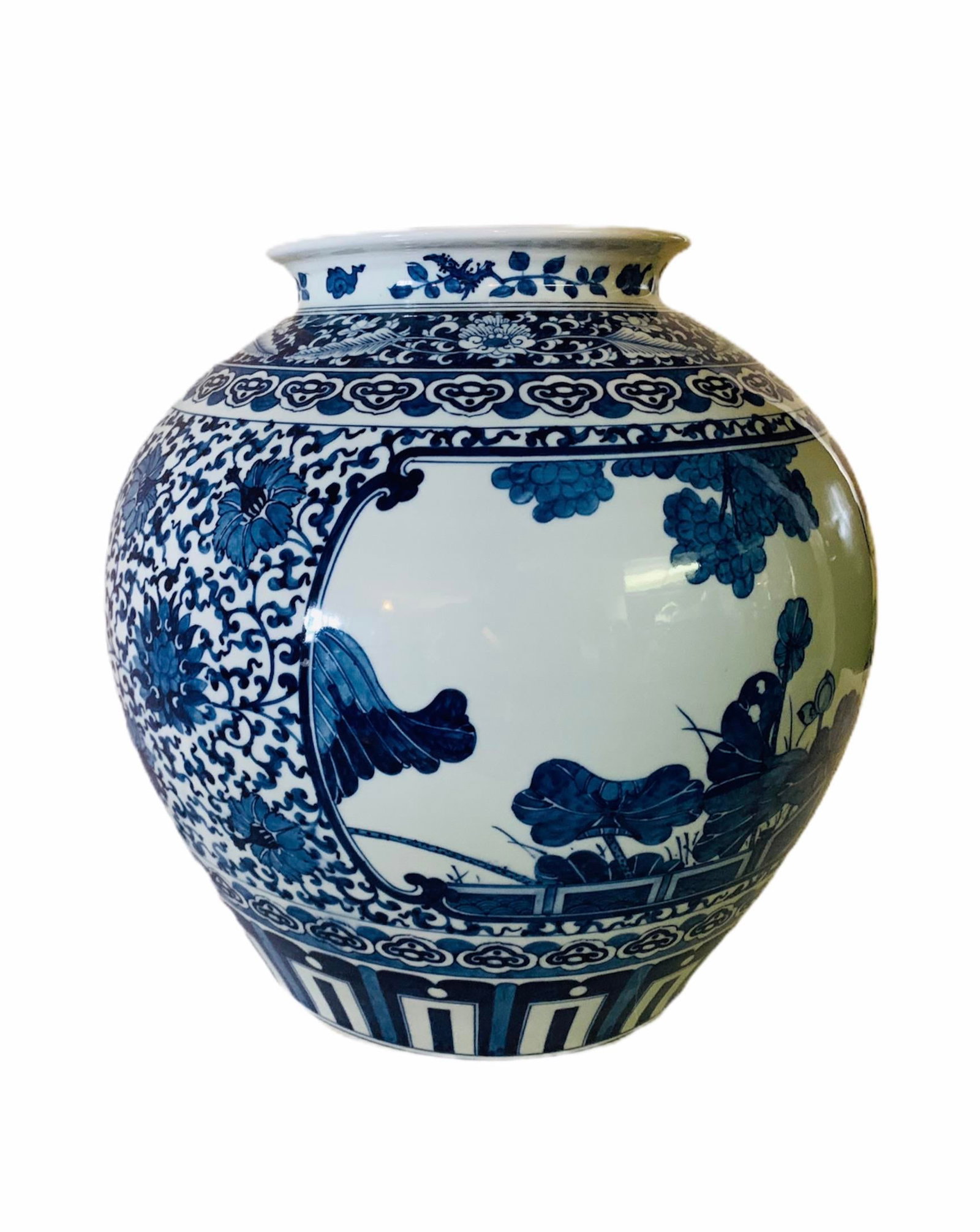 Vintage Large Cobalt Blue Chinese Porcelain Vase - 4