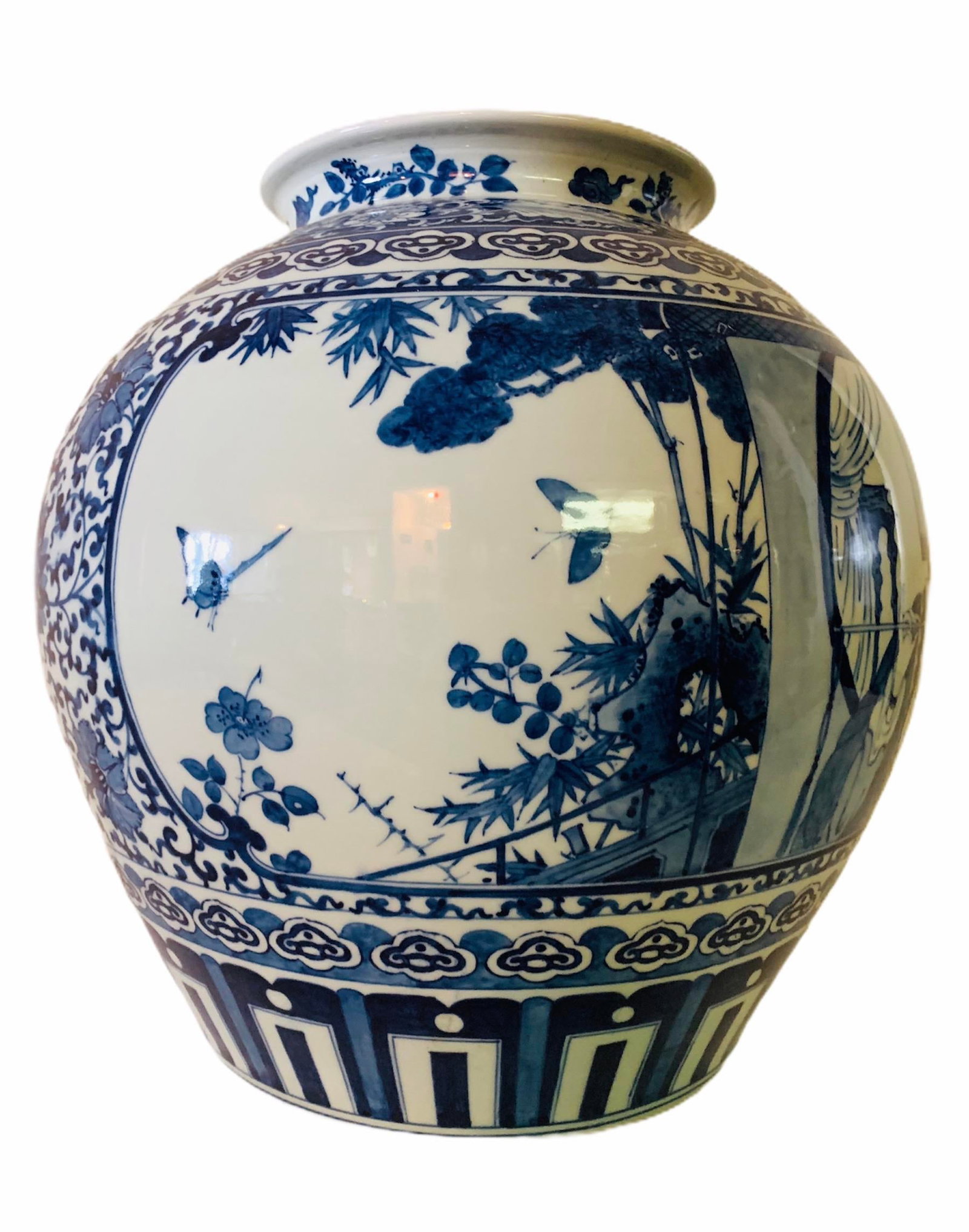 Vintage Large Cobalt Blue Chinese Porcelain Vase - 5