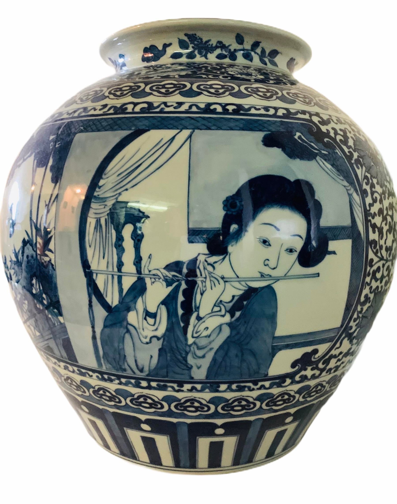 Vintage Large Cobalt Blue Chinese Porcelain Vase - 6