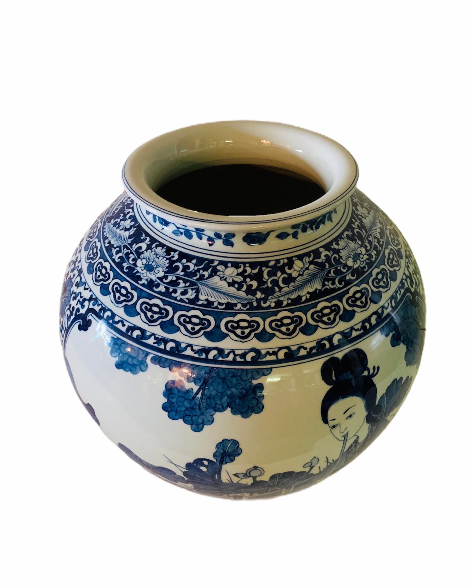 Vintage Large Cobalt Blue Chinese Porcelain Vase - 7