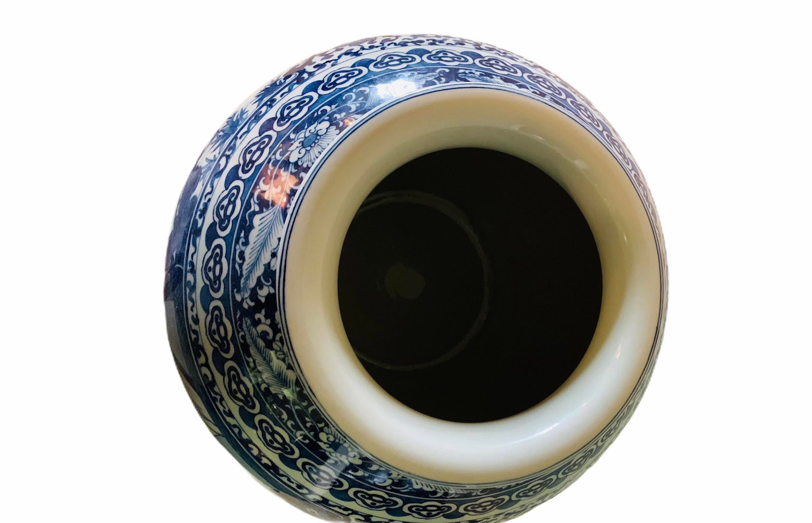 Vintage Large Cobalt Blue Chinese Porcelain Vase - 8