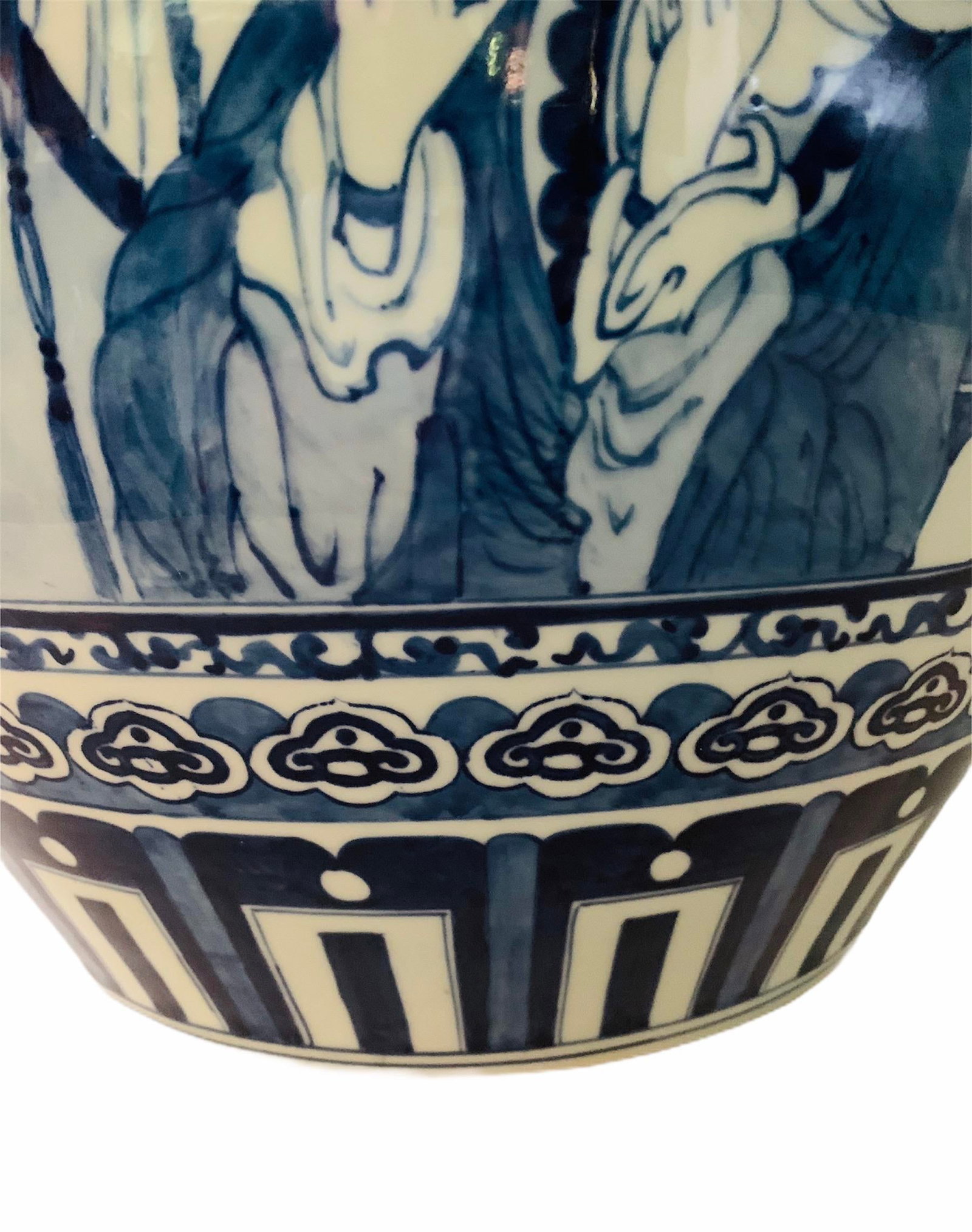 Vintage Large Cobalt Blue Chinese Porcelain Vase - 9