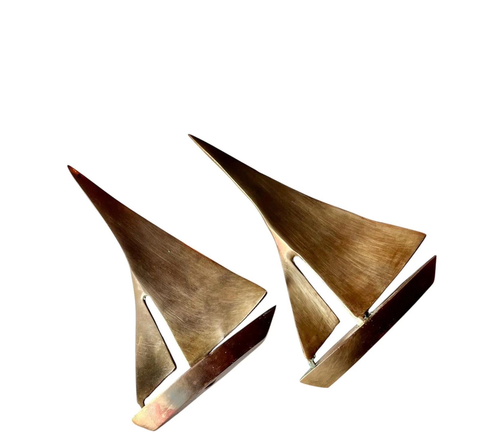 1960s Mid-Century Modern Brass Tabletop Sailboats- Set of 2 - 6