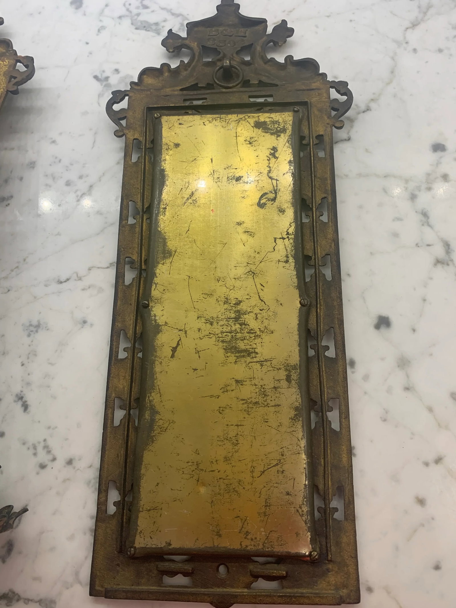 Vintage B&h Brass Wall Mirror Beveled Glass 3598- 3 Pieces - 7