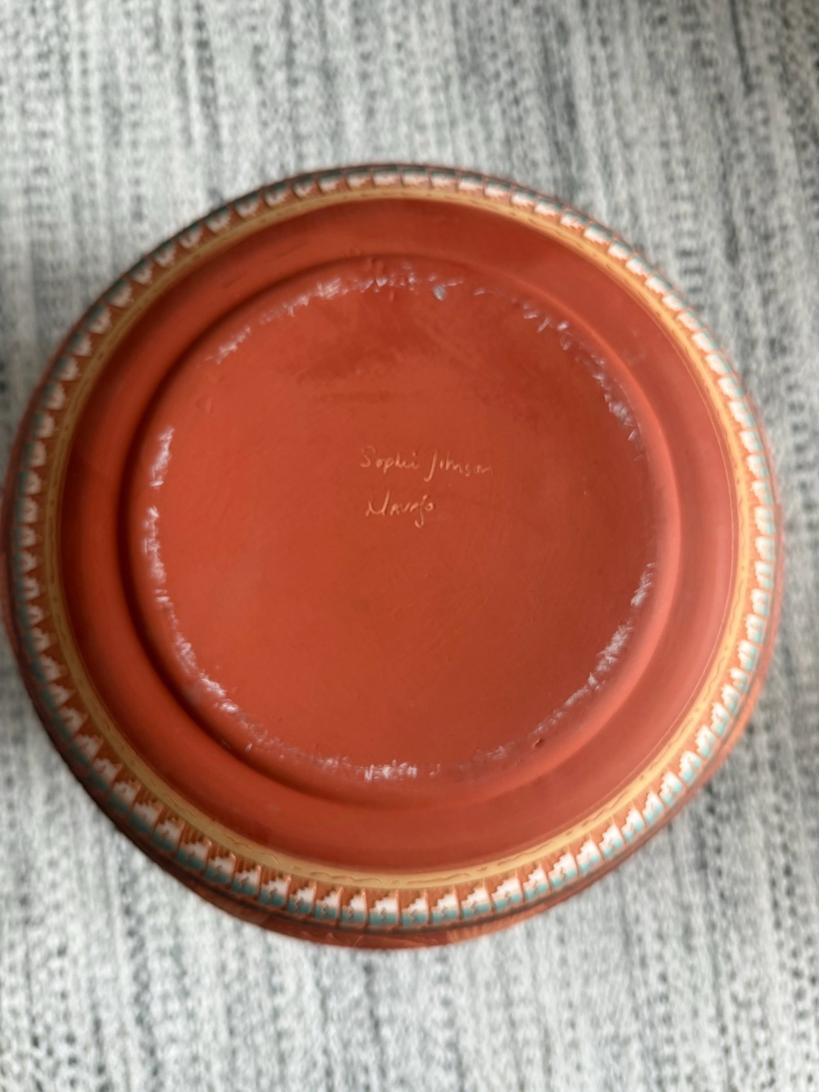 Late 20th Century Native American Navajo Signed Etched Pottery - 5