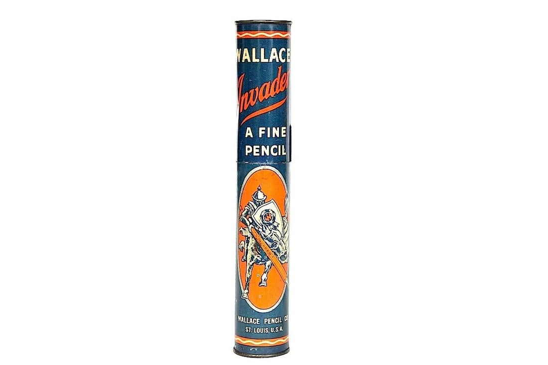 Decorative Tin Box Cylinder With Charging Medieval Knight - 11