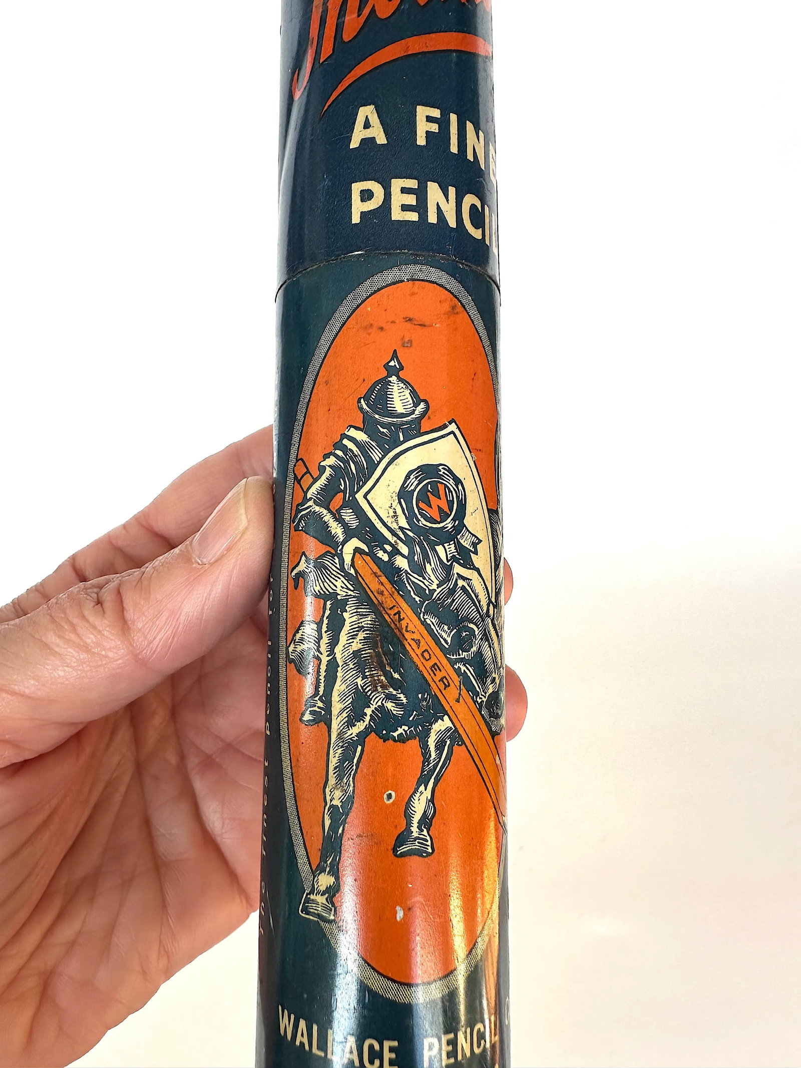 Decorative Tin Box Cylinder With Charging Medieval Knight - 7