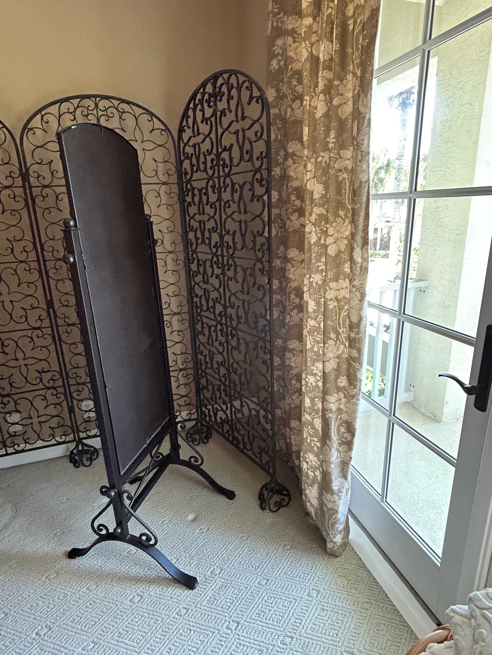 Custom Wrought Iron Floor Mirror - 2