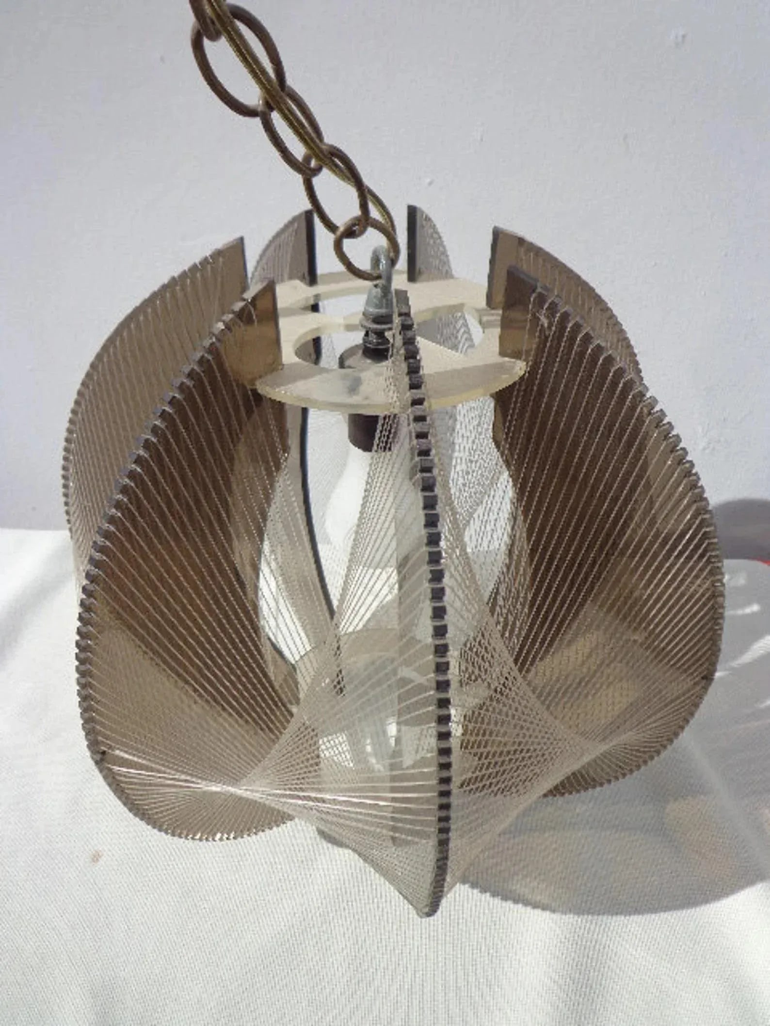 Mid Century Lucite Pendant Light Chandelier Paul Secon Sompex Fixture - 5