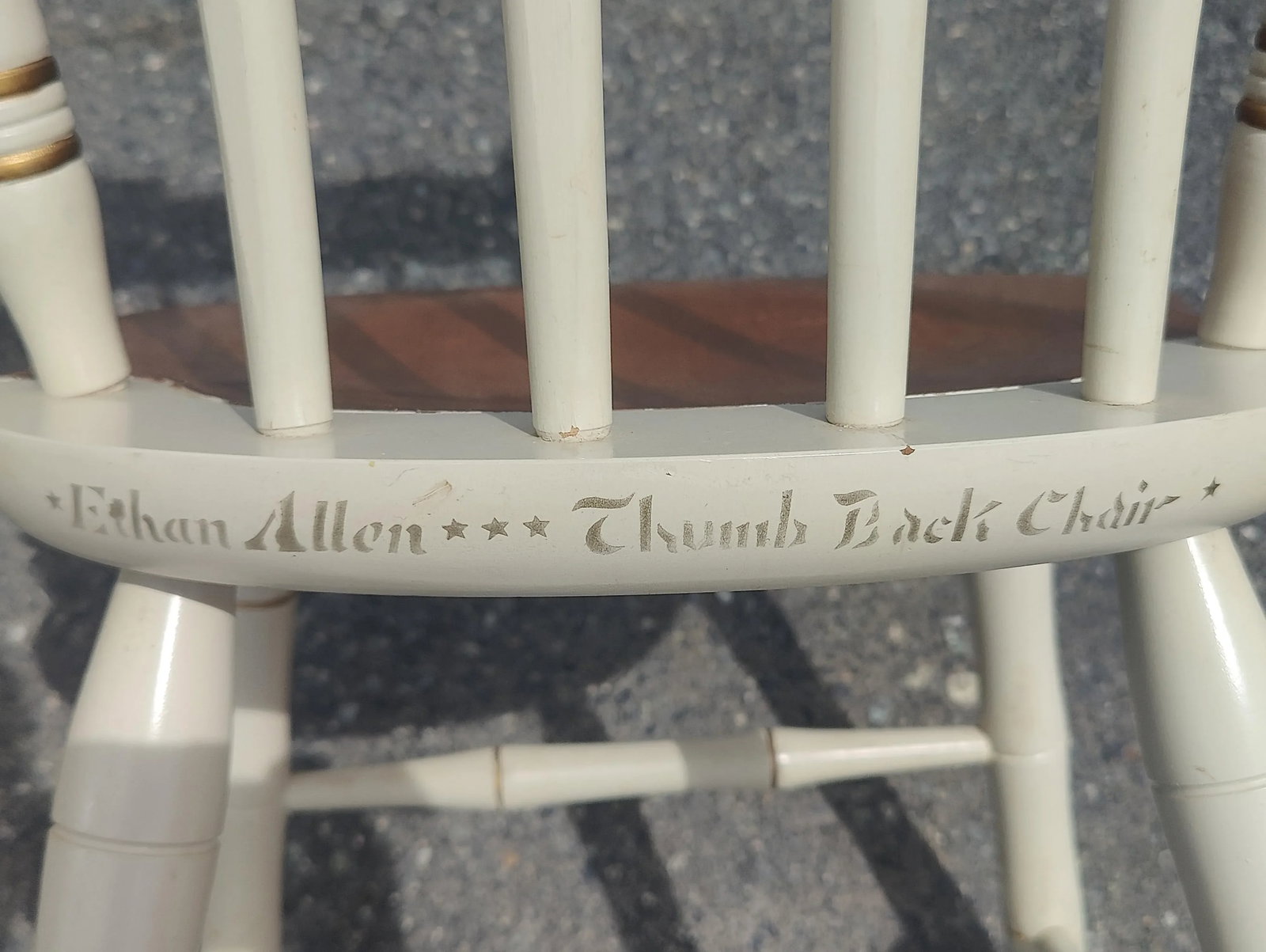 Mid 20th Century Vintage Ethan Allen Stenciled Windsor Side Chair - 2