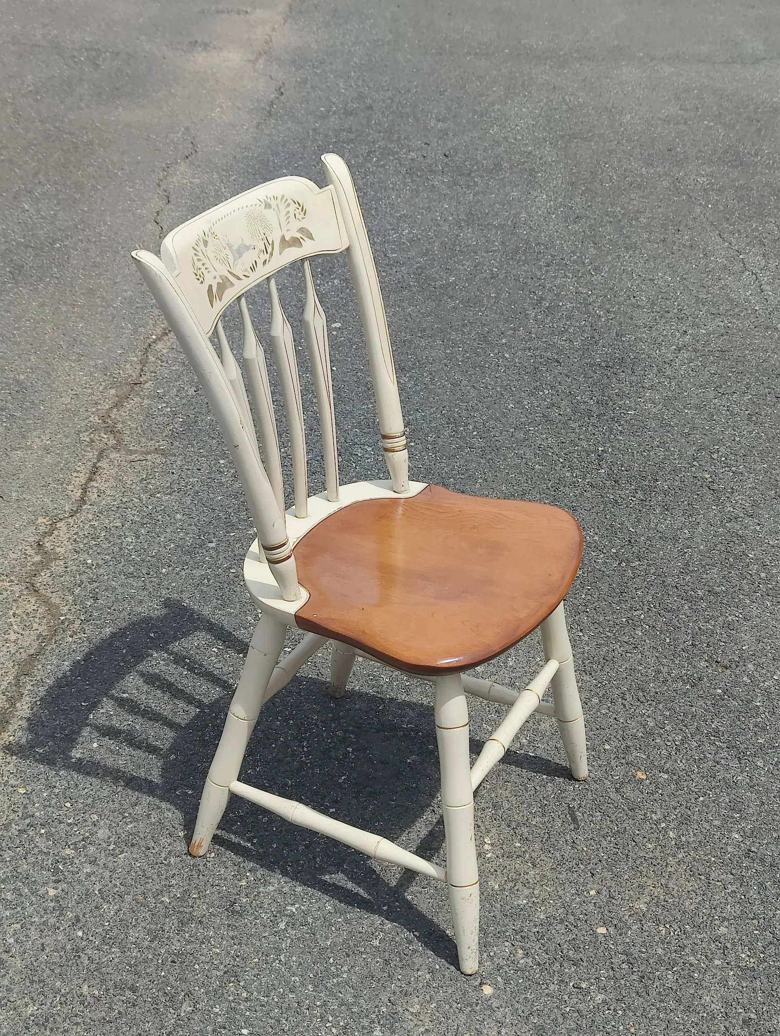 Mid 20th Century Vintage Ethan Allen Stenciled Windsor Side Chair - 5