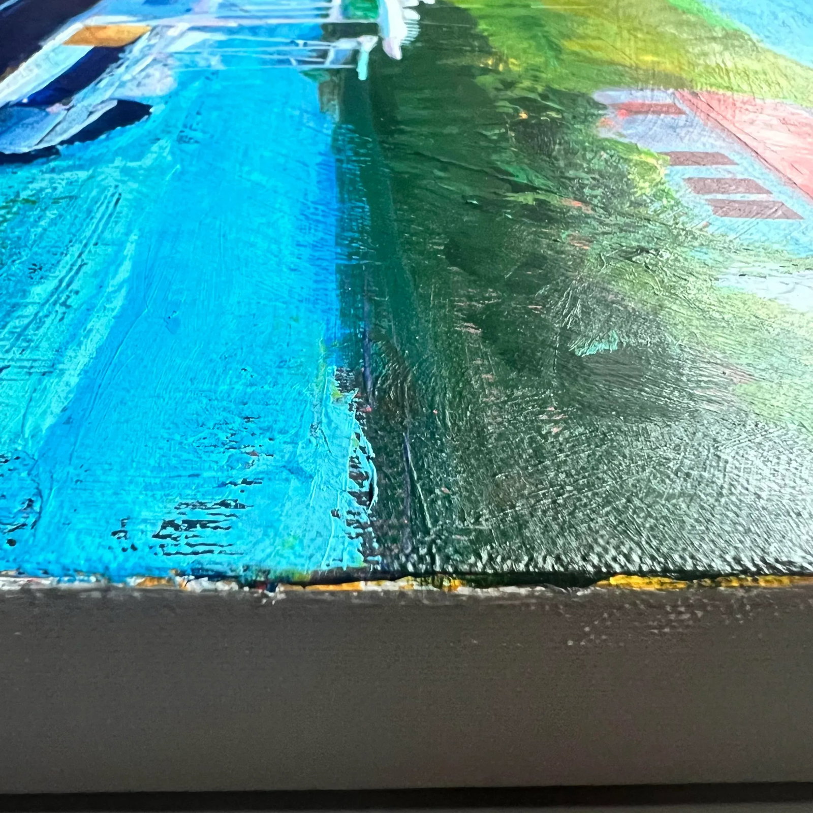 Boats, Great Salt Pond, Block Island, Original Acrylic Painting by Julia Lawing - 6