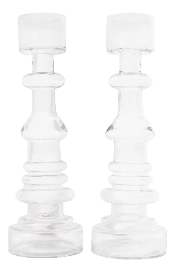 Oiva Toikka Nuutajarvi Notsjo Lighthouse Glass Candle Holders (1 of 5)