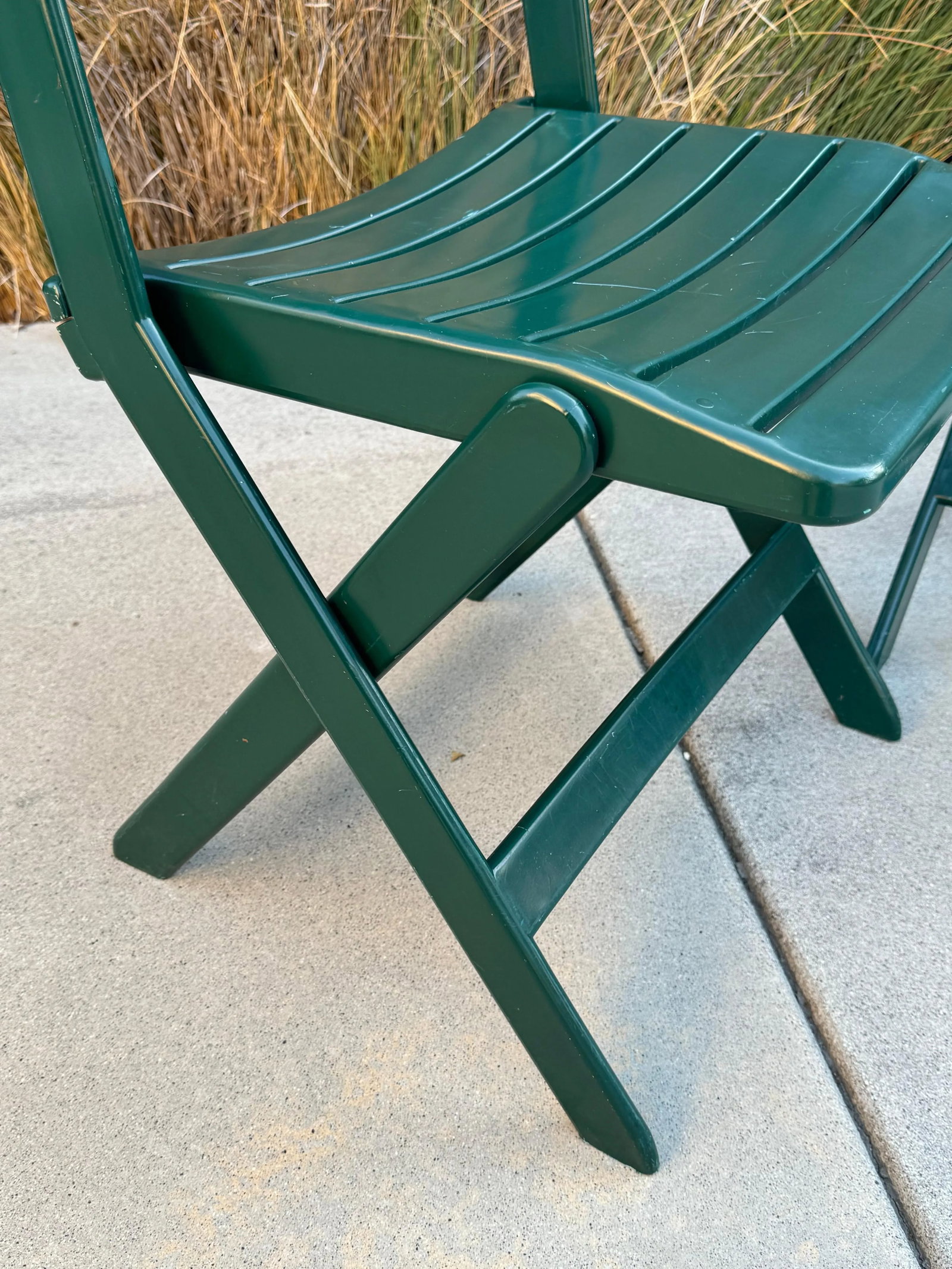 1993 Vintage Niels Gammelgaard For Ikea Green Folding Chairs - A Pair - 12