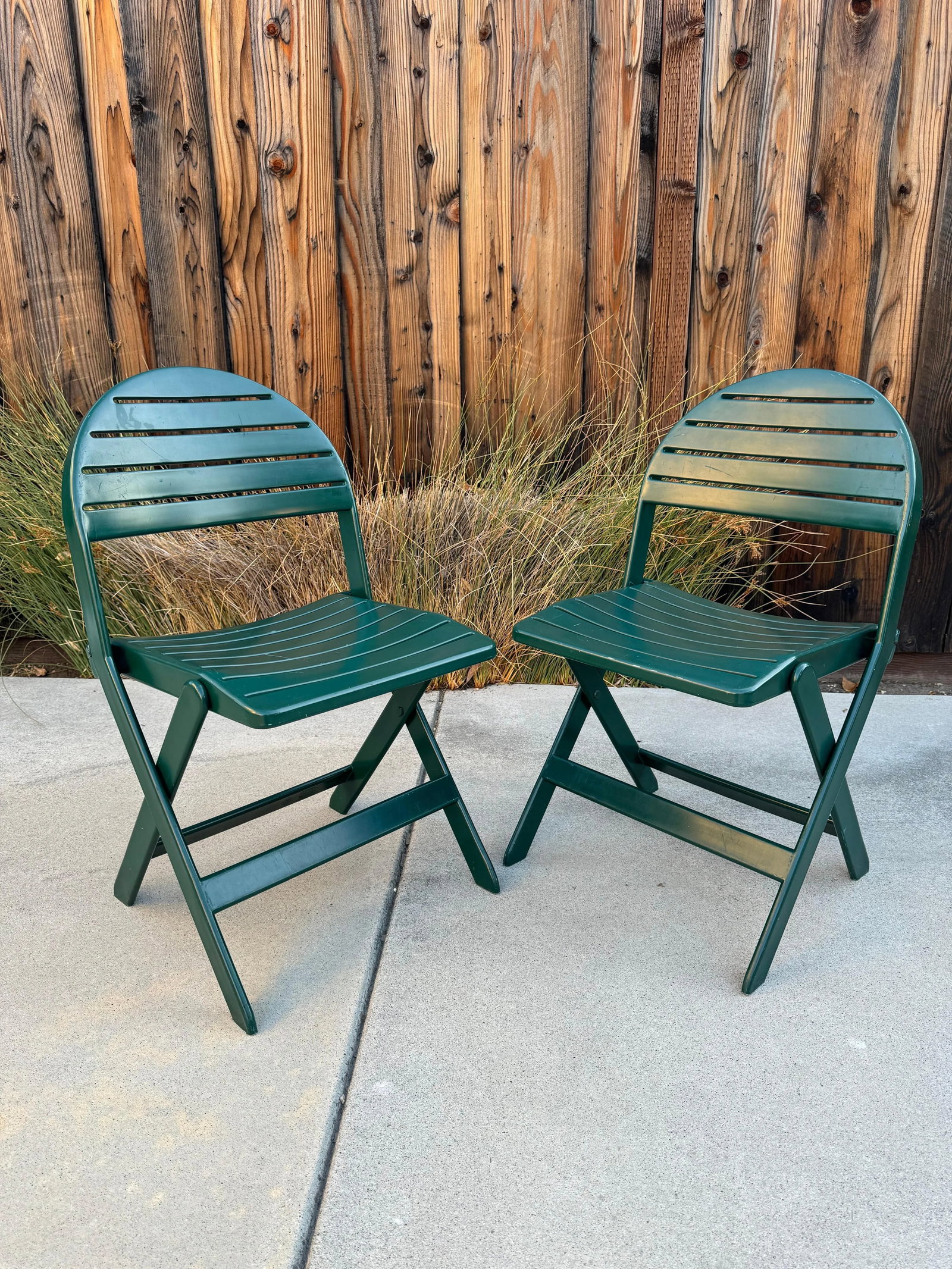 1993 Vintage Niels Gammelgaard For Ikea Green Folding Chairs - A Pair - 6